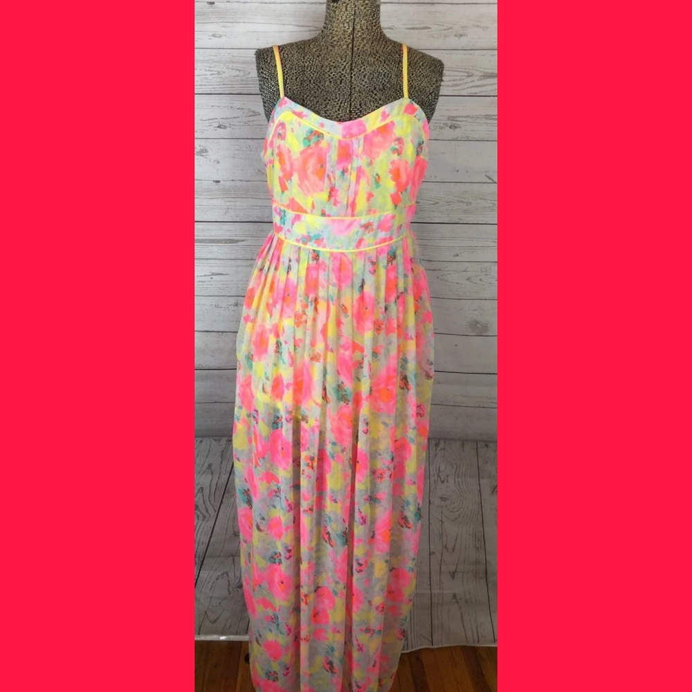 Esley neon floral maxi